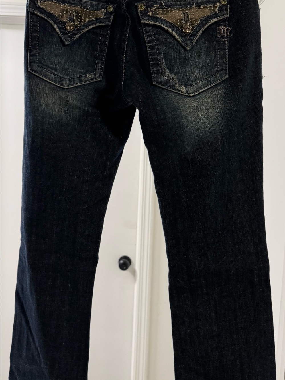 Women’s Dark Wash Embellished Back-Pocket Miss Me Jeans